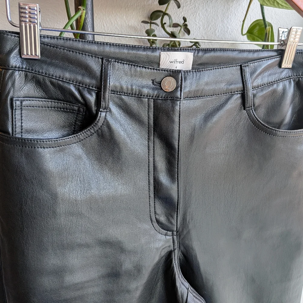 Aritzia Wilfred Melina Vegan Leather Pants - Black - Size 6